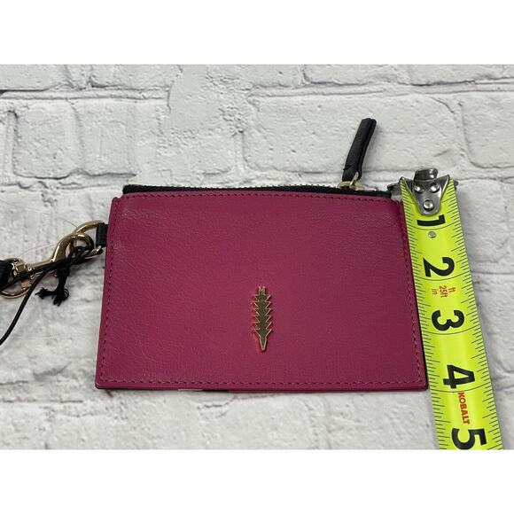 THACKER Amber Anthropologie Maroon Black Credit Card Coin Purse NWT SOLD OUT $68 - Picture 6 of 11